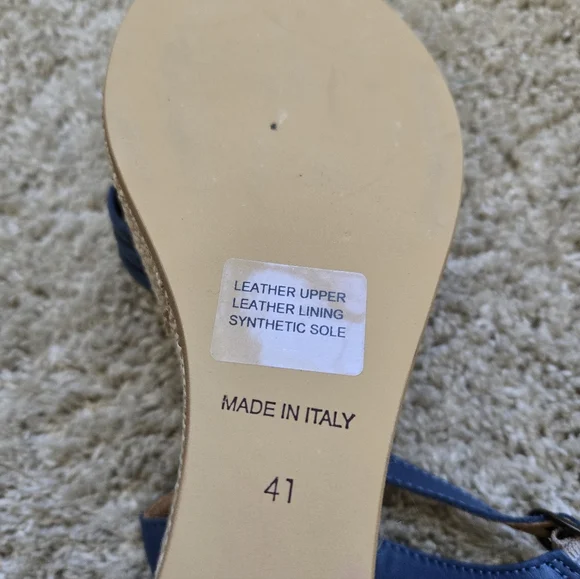 Sundance Wedge Sandals Womens EU 41 US 10-10.5 Blue Braided Leather - Picture 10 of 10